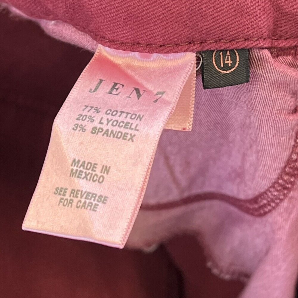Jen7 by 7 For All Mankind Legging Ankle Womens Sz 14 Burgundy 32x27 - Picture 3 of 7